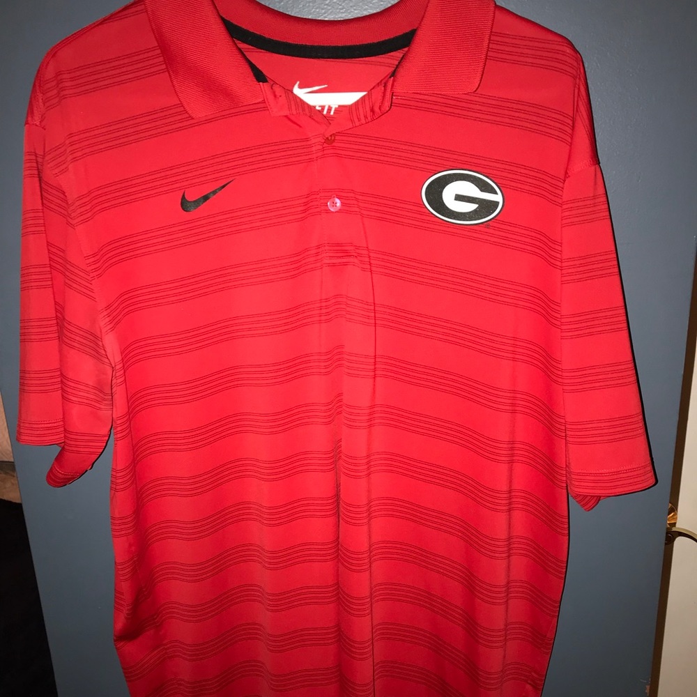 Red Nike Dri-Fit Polo